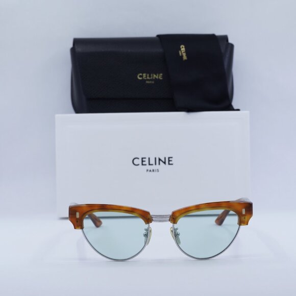 Final Price! Celine CL40059U 18N Light Havana/Blue Sunglasses - Picture 4 of 12